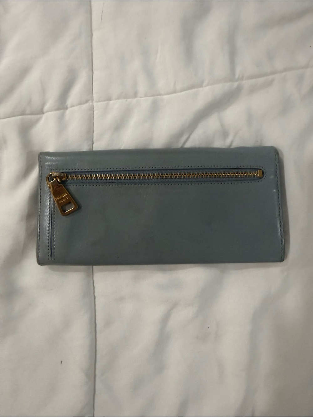 Prada Grey Leather Continental Wallet with Cocktail on Patch - Picture 5 of 9